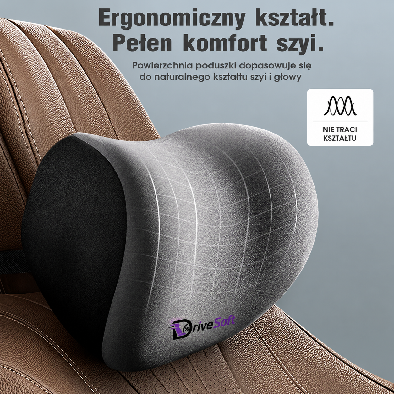 Zestaw DriveSoft - Zagłówek + Podparcie Lędźwiowe Memory Foam