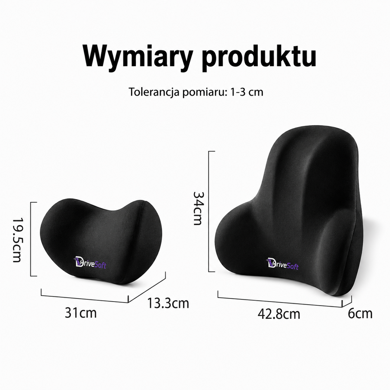 Zestaw DriveSoft - Zagłówek + Podparcie Lędźwiowe Memory Foam