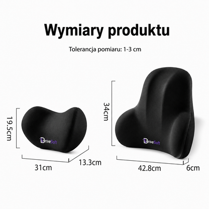 Zestaw DriveSoft - Zagłówek + Podparcie Lędźwiowe Memory Foam