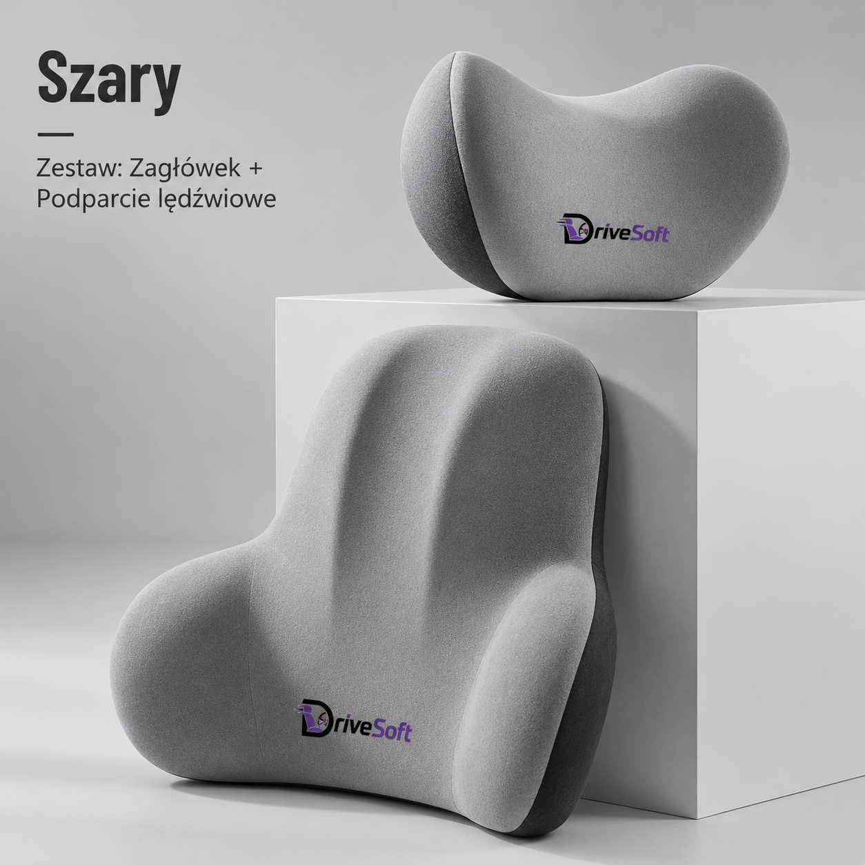Zestaw DriveSoft - Zagłówek + Podparcie Lędźwiowe Memory Foam