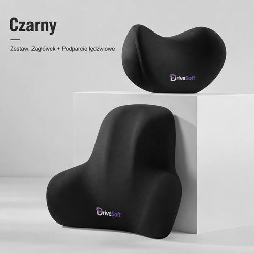 Zestaw DriveSoft - Zagłówek + Podparcie Lędźwiowe Memory Foam